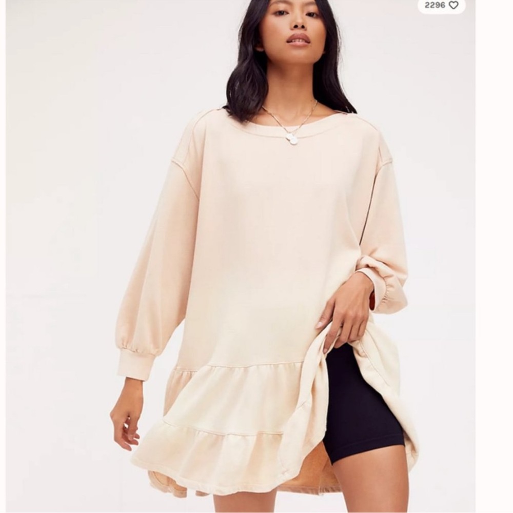 Free People We The Free Sunny Side Tiered Ombré Sweatshirt Dress